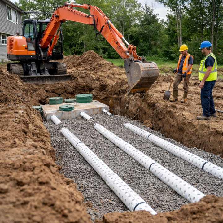 Installation d'un système d'assainissement Normandin